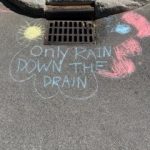 Image of Drain with the Slogan Only Rain Down the Drain